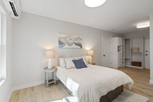 Room for a king, a mini-split for every season, and a custom walk-in closet straight ahead.