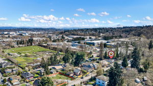The P-Patch plots at Marra Farm, one block from the front door. Community farm, garden plots, park space — and Rainier on the horizon when the weather cooperates.