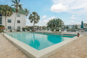 Pool overlooks the water