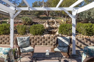 Entertaining patio area with water feature