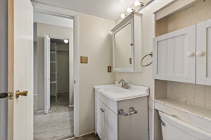 Bright and airy bathroom.