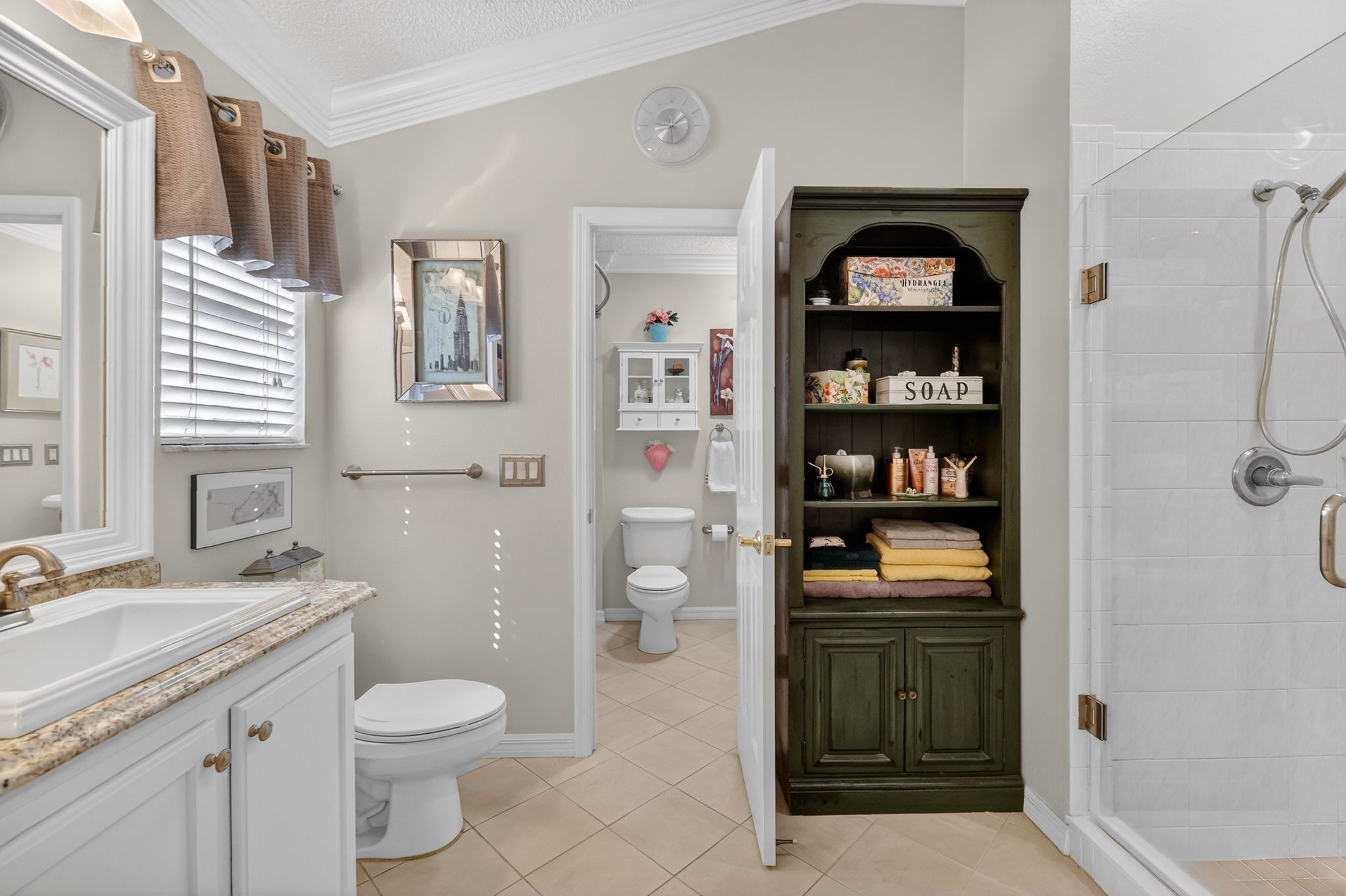 Primary Bathroom with Convenient Connecting Door to Second Bathroom