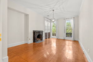 Grand 2nd Floor Living Room w/ Fireplace & High Ceilings