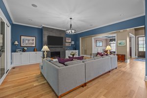 Expansive Family Room with a Gas Fireplace