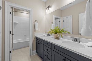 2nd Level Shared Bathroom with Double Vanity