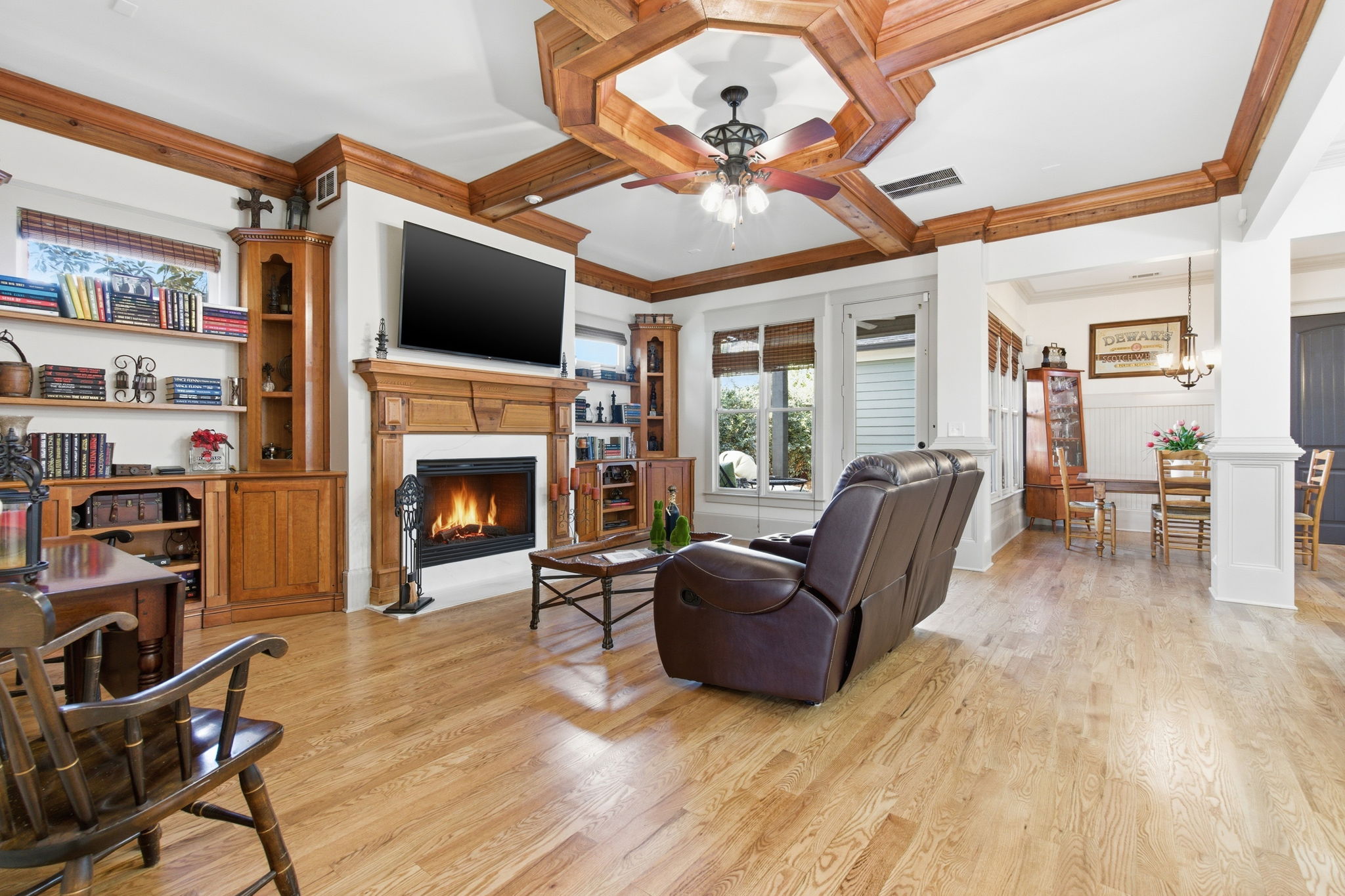 GREAT ROOM WITH BUILT=INS & WOOD TRIM FEATURES