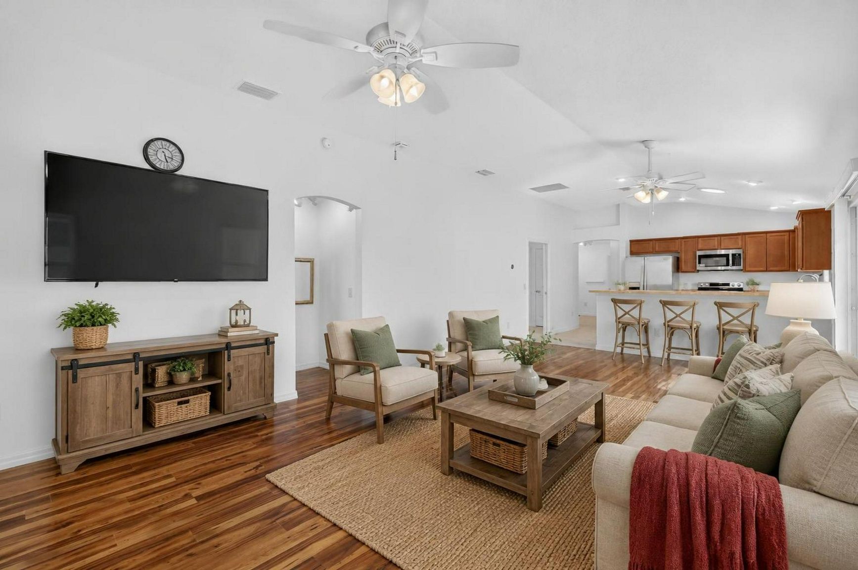 Living, Dining, and Kitchen-Virtually Staged