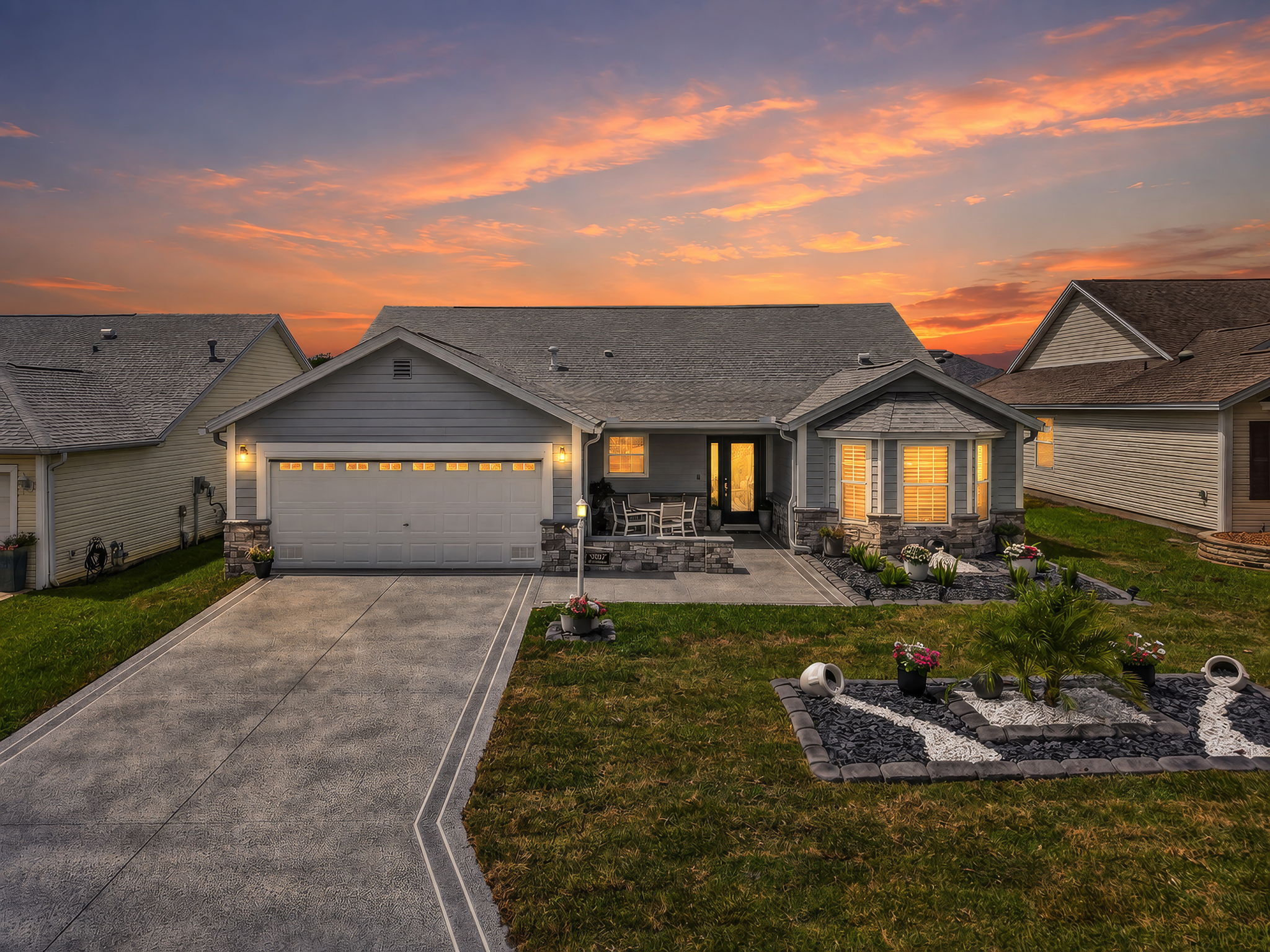 Twilight Front Elevation