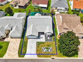 Aerial Front Elevation with Property Lines