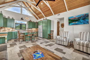 A classy yet comfortable river home...View across the living area into the kitchen...check out the incredible detail and beautiful finishes