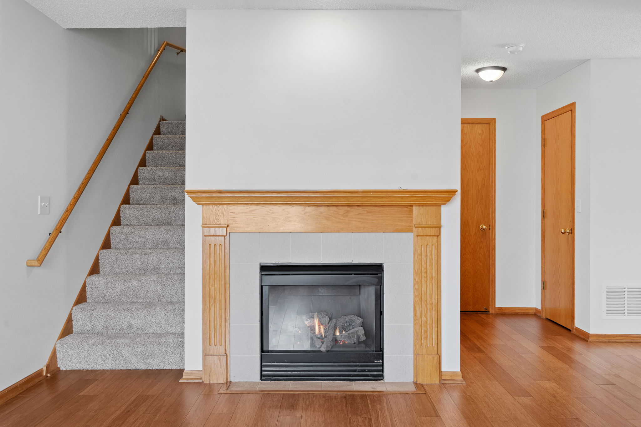 Gas burning fireplace