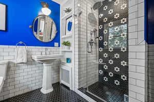 Renovated full bath with stall shower