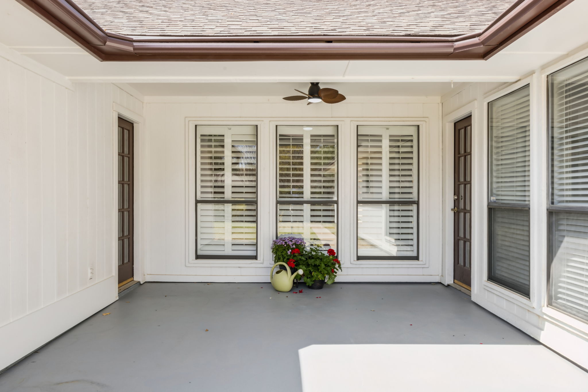 This large and Inviting Patio is the perfect place for morning coffee or a relaxing glass of wine int e evening - lovely views of the backyard.