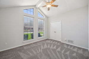 Wow is the word for this 2nd Bedroom!  With views to the front of the home - vaulted ceiling  - and NEW Carpet and paint - this home is move in ready!