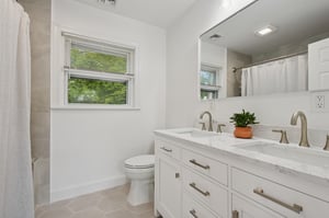 Primary bath with double sink.