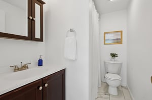 Full bath on the first floor.  See floor plans and 3D tour for more details.