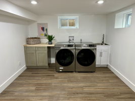 Spiffy new laundry area.