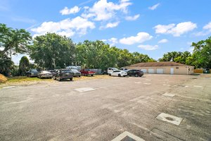 Parking lot and storage building