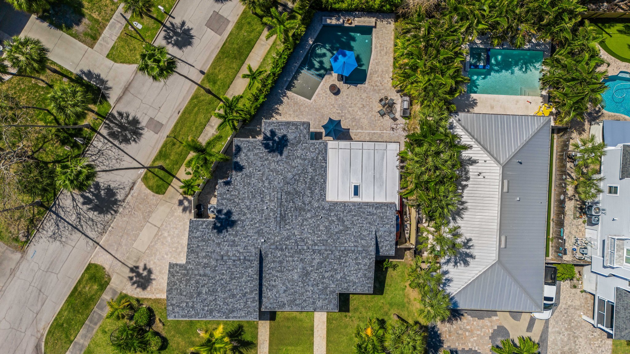 Aerial View of Home and Pool