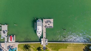 Aerial View of Dock and 146 Ft. Seawall