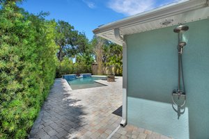 Outdoor Shower with Waterfall Showerhead