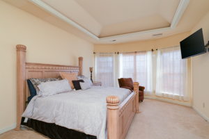 Primary Bedroom has tray ceiling and plenty of space.