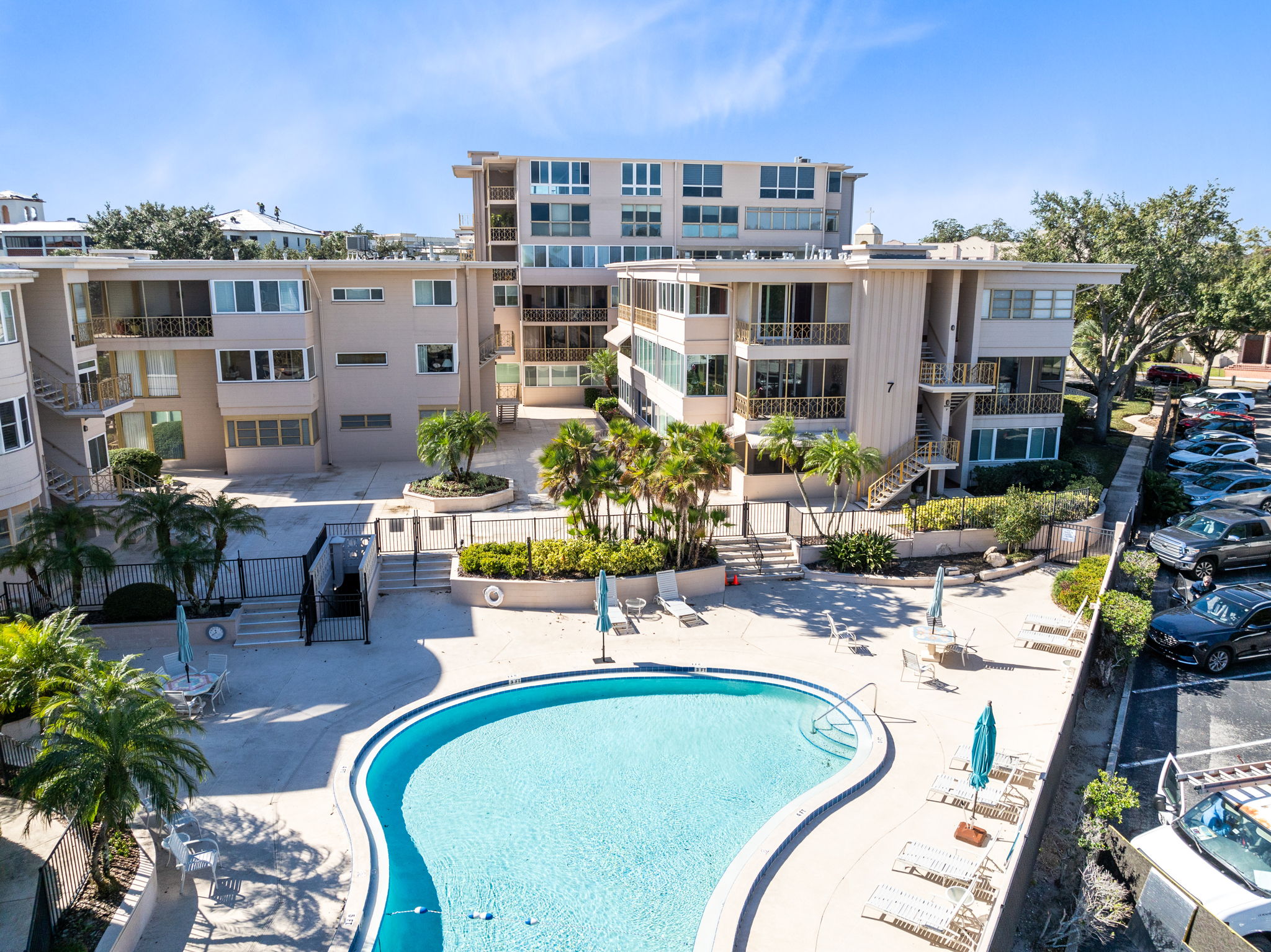 View from Pool towards Building