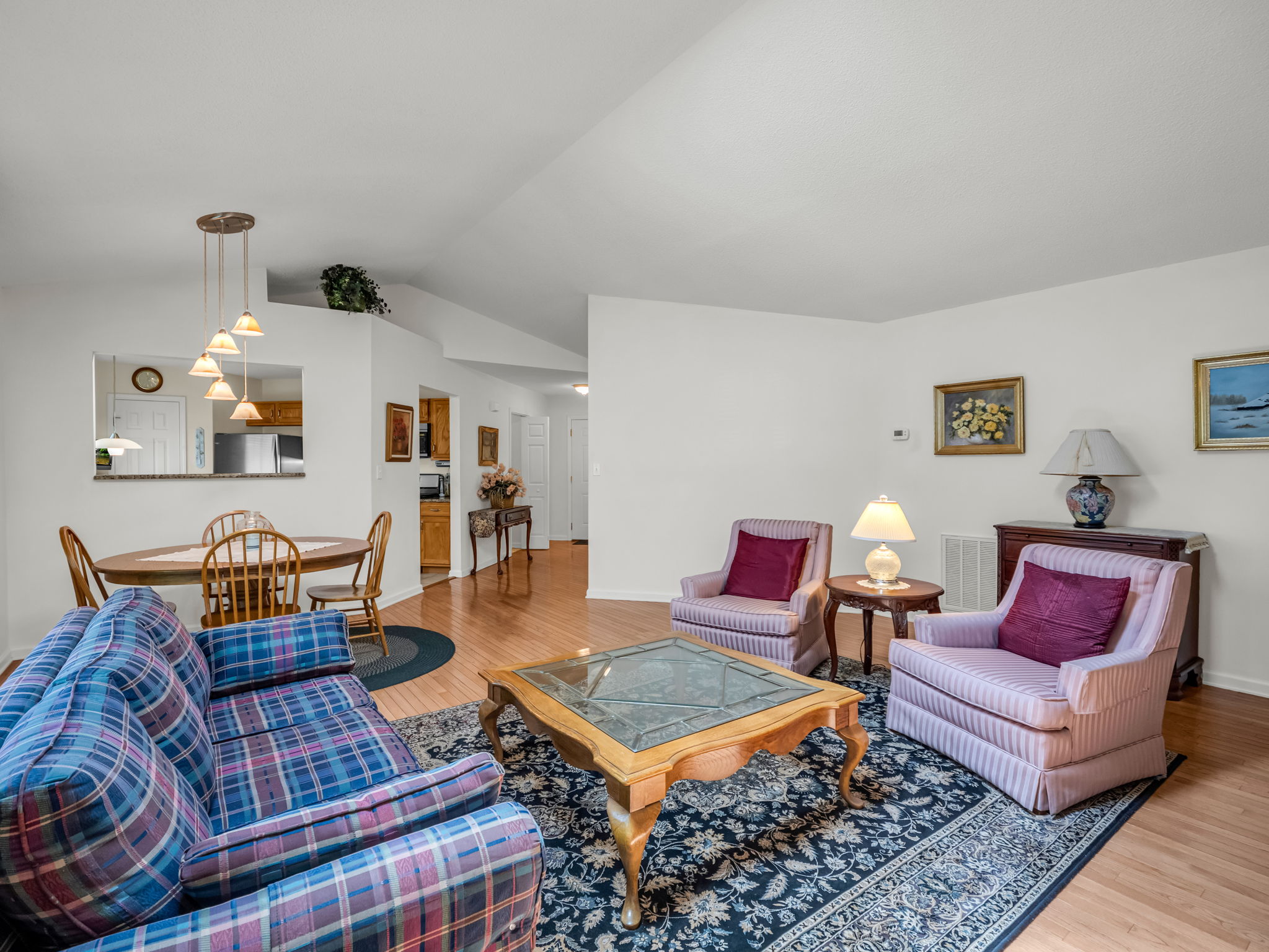 Living room looking to foyer