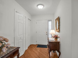 Foyer with front door closed