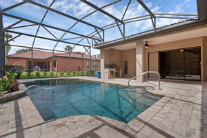 Saltwater Pool, Fountain Feature, Paver Patio, Covered Lanai, Accessible from several rooms