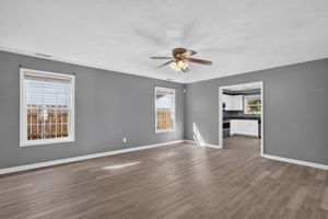 easy flow into spacious kitchen