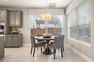 Breakfast area overlooking backyard