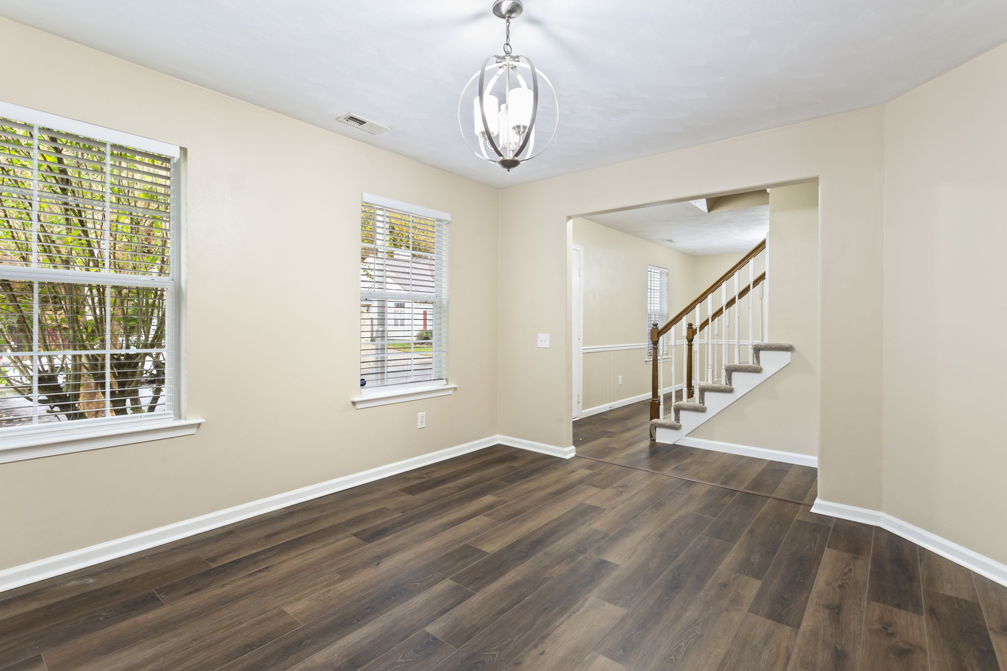 Bright and airy den.