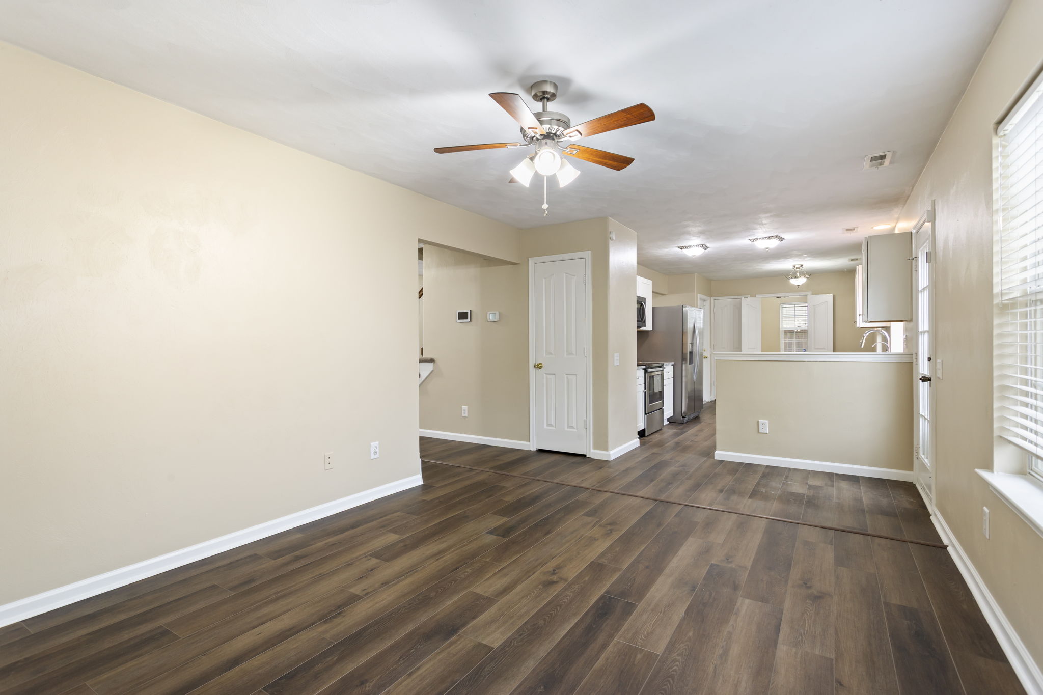 Easy flow to outdoor living and kitchen.