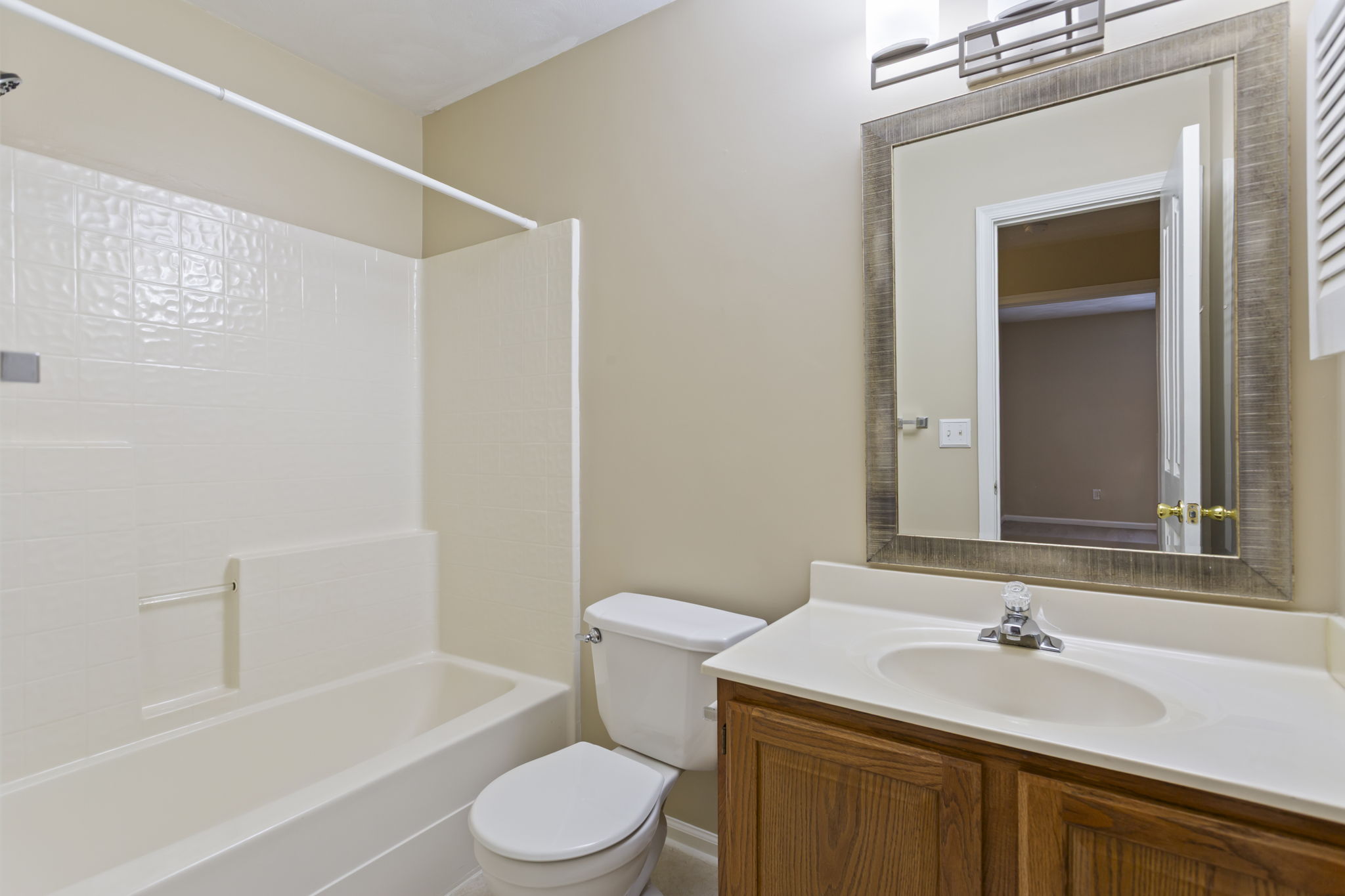 Modern and Clean Upstairs bathroom.