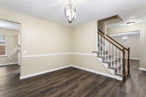 Dining Room flows into kitchen and den.
