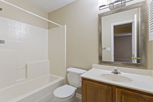 Modern and Clean Upstairs bathroom.