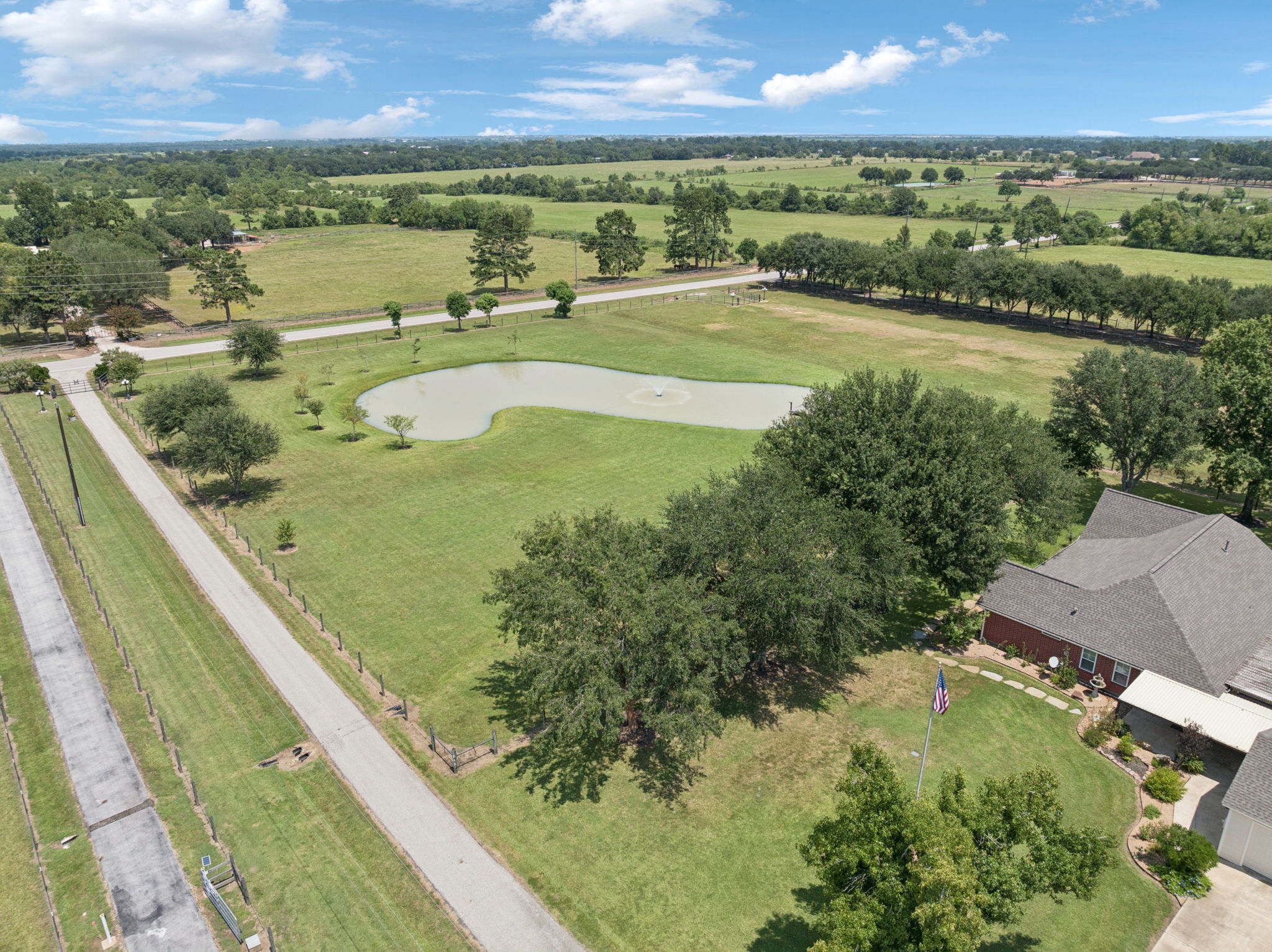 Arial view of the entrance to the property.
