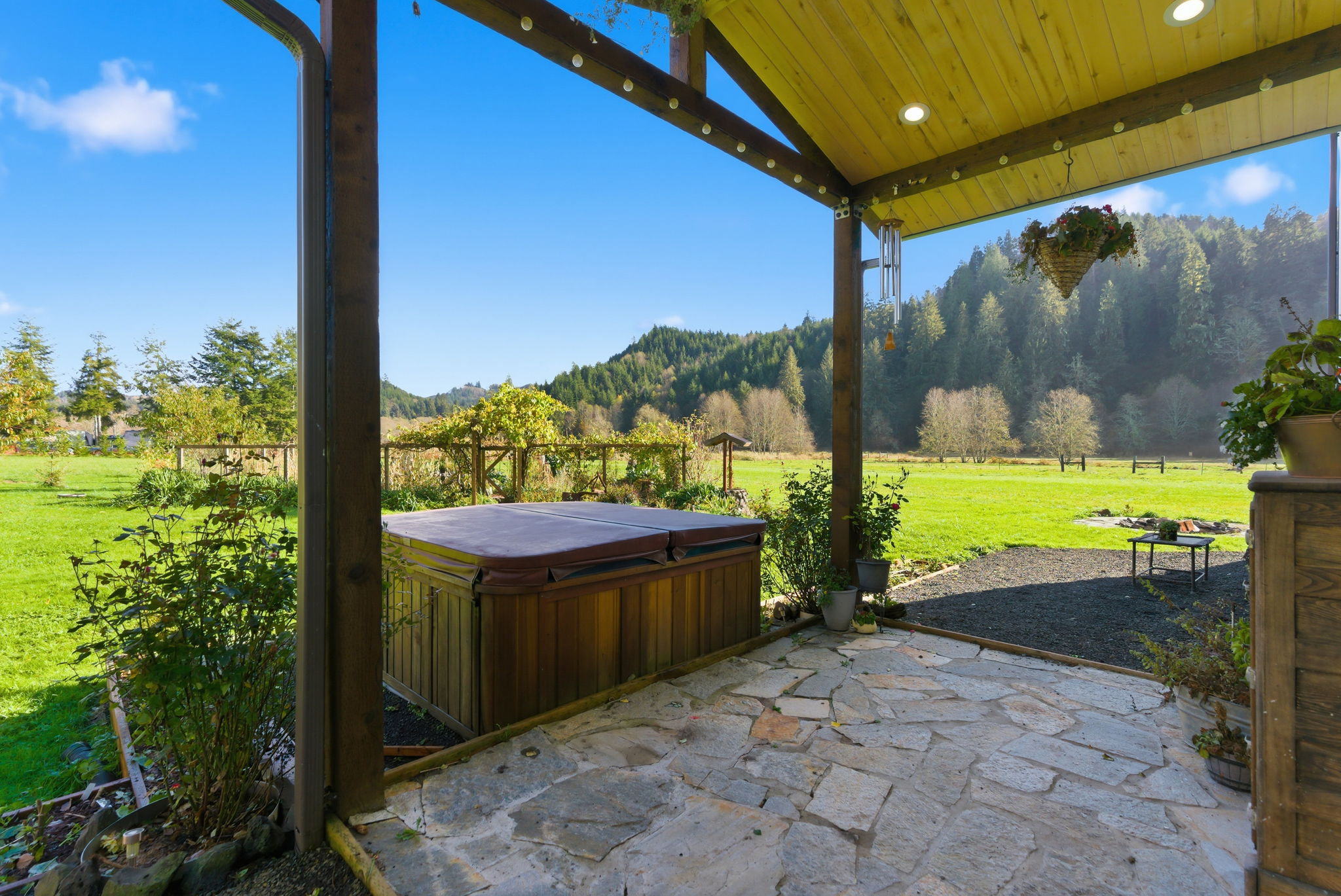 Patio + hot tub