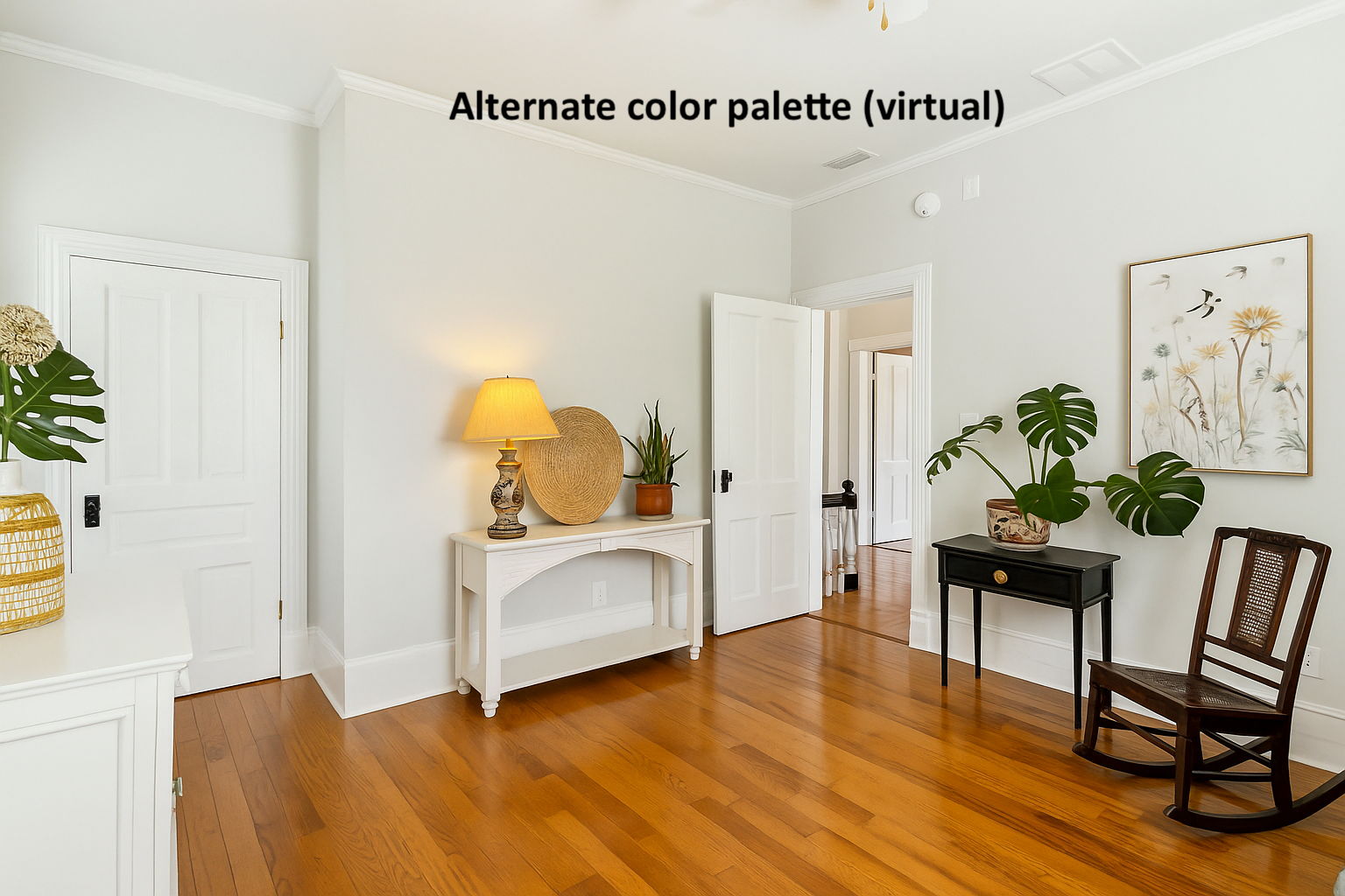 New amber-hued oak floors ...
