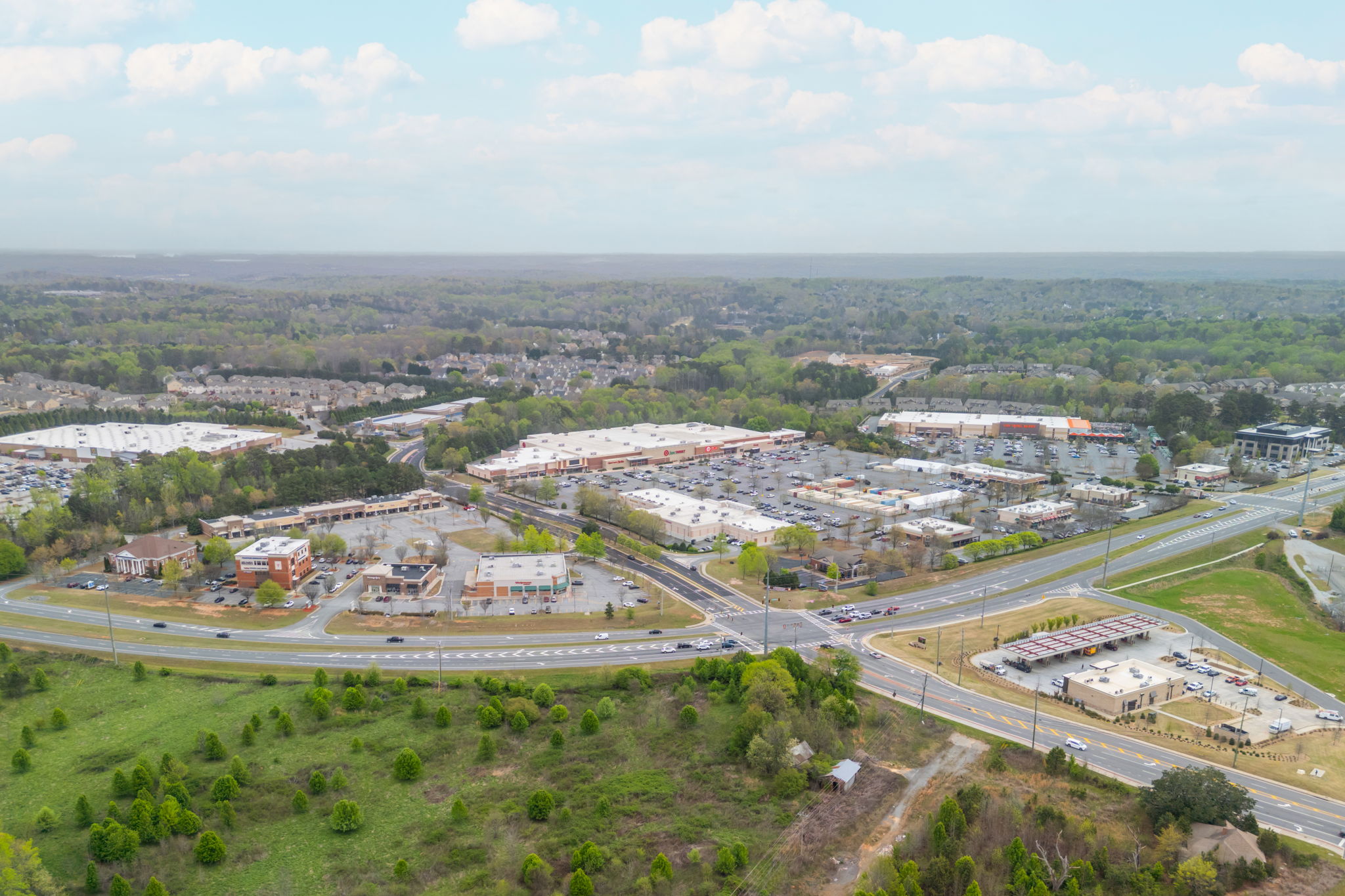 Shopping at eating right around the corner.