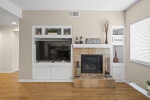 31534 Borega Rd, Murrieta, CA 92563 -Open‑concept kitchen and living room with fireplace