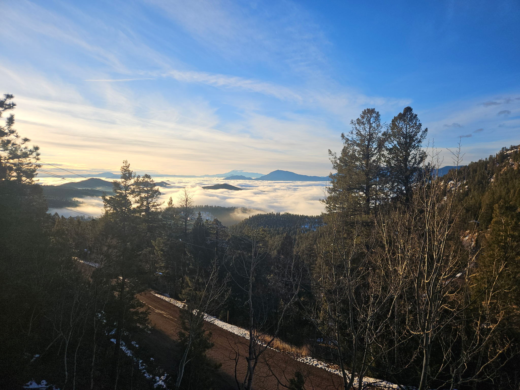 Above the clouds.