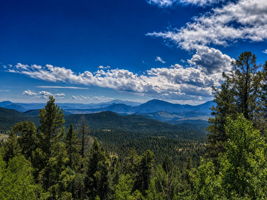 A view of Pike's Peak from the deck.