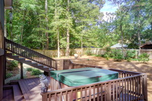 31 Aerial Exterior Deck w Hot Tub + Yard