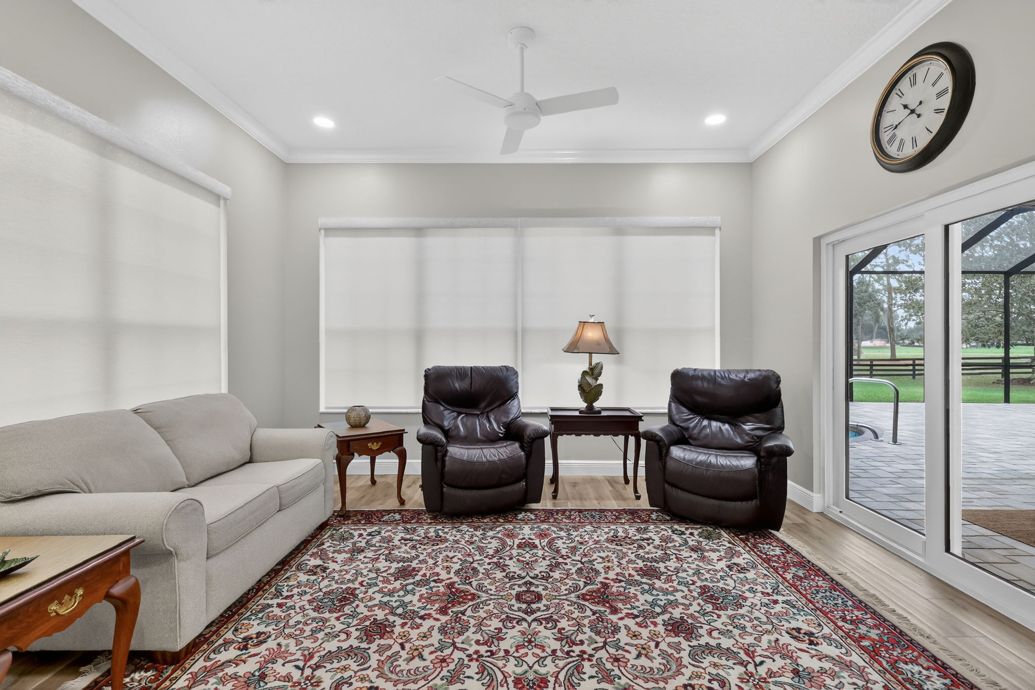 Florida Room with Remote-Controlled Blinds