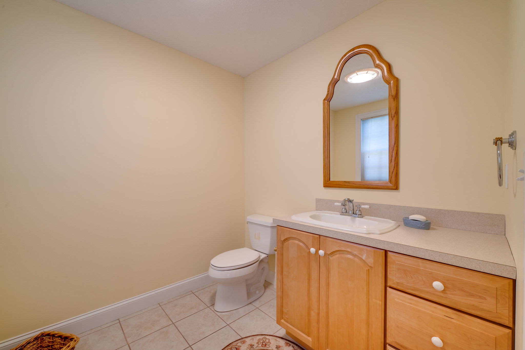 Half Bath in Lower Level can easily be fitted with a tub or shower