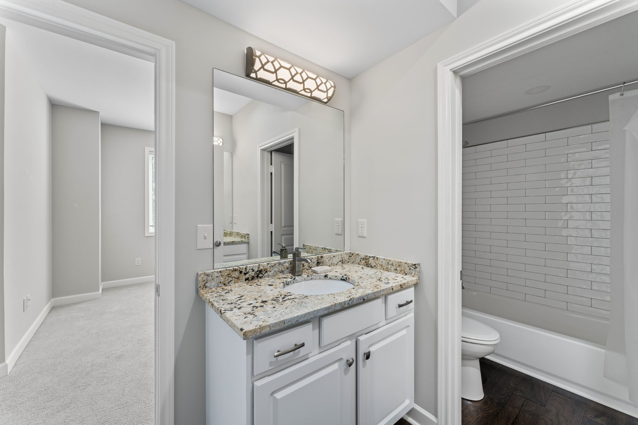 Bathroom has tub/shower combo