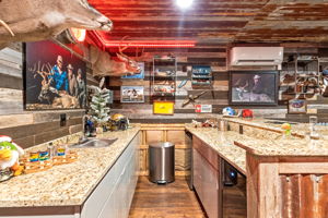 Man Cave with Big Screen TV