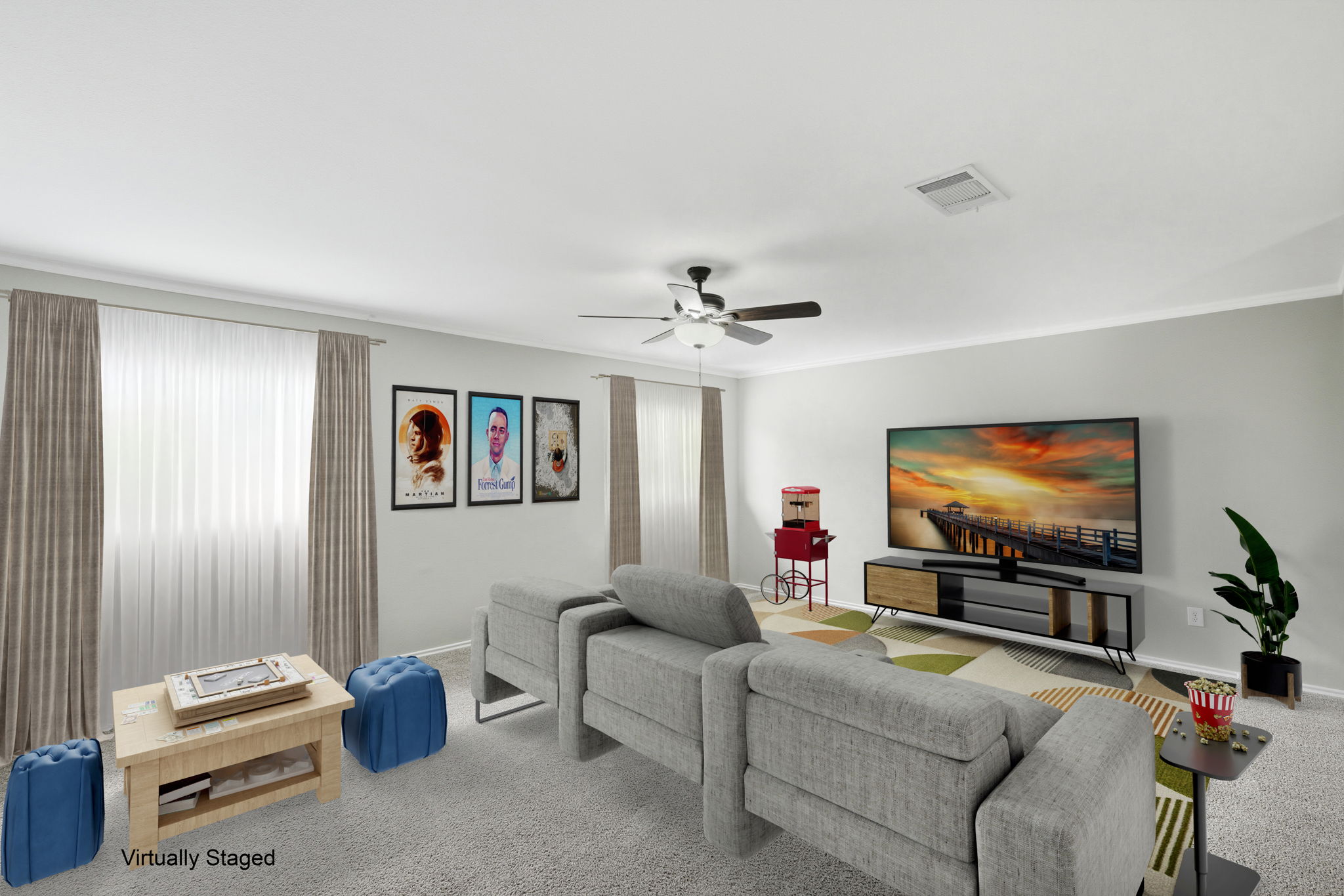 Loft/Game Room Virtually Staged